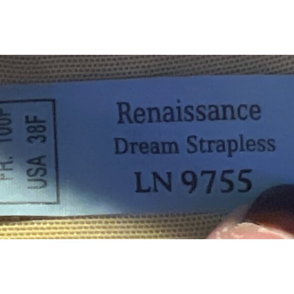 Le Mystere 9755 Dream Shameless Strapless Bra 38F Beige  Adjustable Straps - Picture 4 of 7